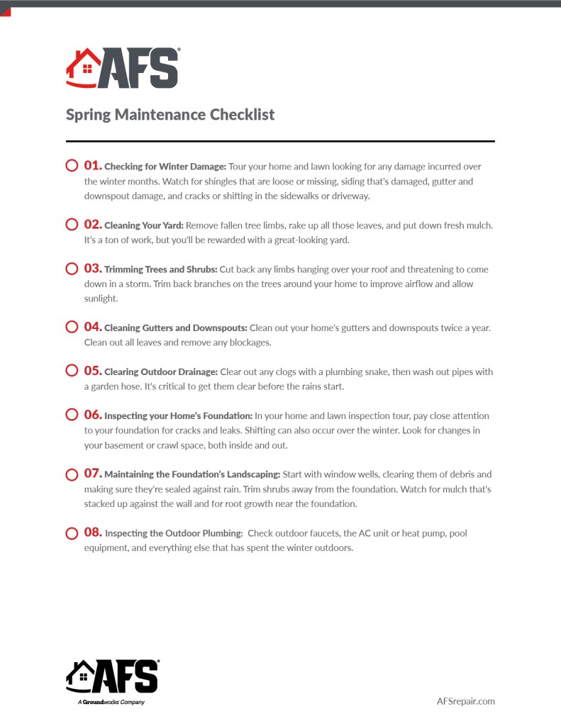 Springtime Maintenance Checklist - AFS Repair